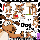 Dog Clip Art with Signs - Letter D in Alphabet Animal Series