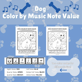 Dog Color by Music Note Worksheet