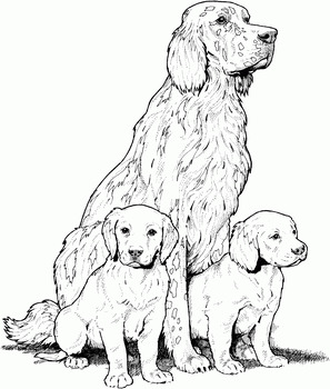 Preview of Dog Coloring Pages for Adults