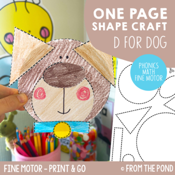 Preview of Dog Craft - Shapes, Phonics, Numbers and Fine Motor Activity