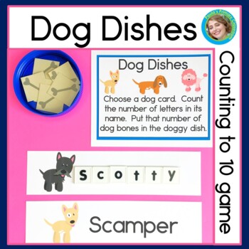 Preview of Counting to 10 Game with Dog Dishes | Pet Themed Math Center