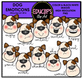Dog Emoticons Clip Art Bundle {Educlips Clipart}