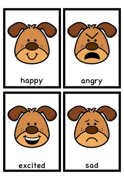 Dog Feelings Flashcards by Emily Valeika | Teachers Pay Teachers