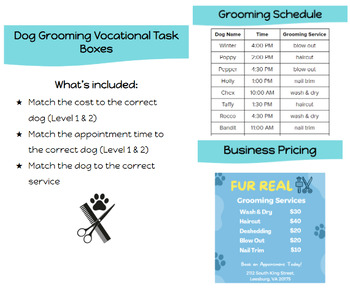 Preview of Dog Grooming Vocational Task Boxes