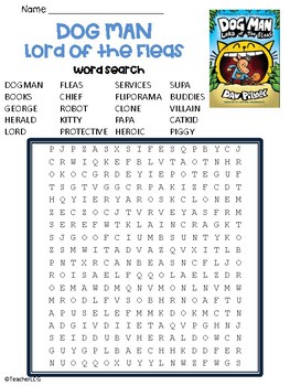 Dog Man Book 5 Lord of the Fleas Word Search by TeacherLCG | TpT