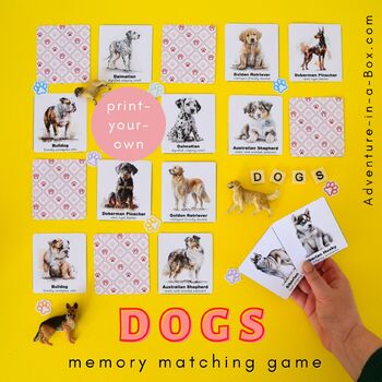 Preview of Dog Memory & Matching Game with 84 cards