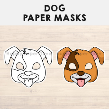 Pets Animal Paper Masks Printable Coloring Craft Activity Costume Template