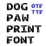 Dog Paw Print Cute Fonts For Signs, Boards And School Stationery