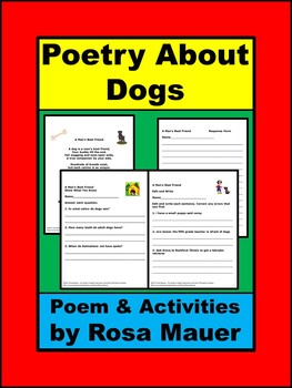 Dog Poem and Activities Distance Learning School or At Home Printables