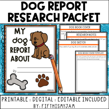 Preview of Dog Research Packet | Book Cover Project