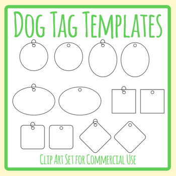 Dog Tag Templates / Hanging Sign Clip Art Commercial Use by Hidesy's Clipart