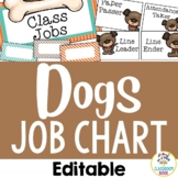 Dog Theme: Editable Student Classroom Job Chart and Bullet