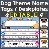 Dog Theme Name Tags Desk Name Plates Editable