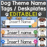 Dog Theme Name Tags Desk Name Plates Editable Labels