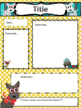 Dog Theme Newsletter Template by teaching with peace | TpT