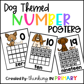 Preview of Dog Theme Number Posters