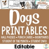 Dog Theme Printables: Hall Pass, Punch Cards, Awards, Home