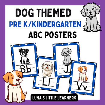 Dog Themed Alphabet/ABC Posters for PreK/Kinder/1st Grade | TPT