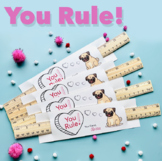 Gift Tag - Valentine's Day/Dog/Pug "You Rule" - (Editable)
