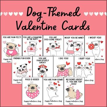 Preview of Dog Valentines Day Cards | Printable Puppy Valentines for Kids | Lunchbox Notes