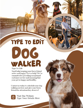 Preview of Dog Walker Pet Shop Clinic Flyers (4) Fully Customize your Flyer Ready to Edit!