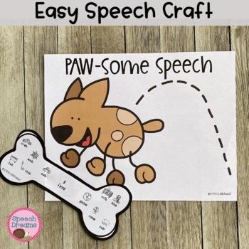 Preview of Dog and Bone Speech Therapy Craft | Early Preschool Intervention Game Companion