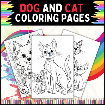 Dog and Cat Coloring Page | Printable Coloring Pages for Kids ...
