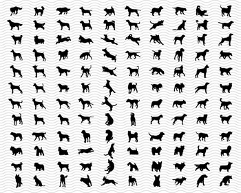 Download Dog Breeds Silhouettes Digital Clipart Eps Svg Jpg Png Dxf For Cricut Yellowimages Mockups