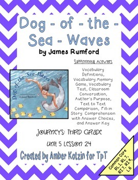 Preview of Dog-of-the-Sea-Waves Mini Pack Activities 3rd Grade Journeys Unit 5, Lesson 24