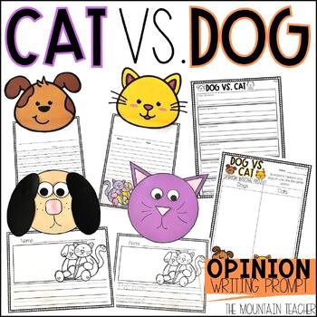 Preview of Dog vs Cat Opinion Writing Prompt, Graphic Organizers and Bulletin Board