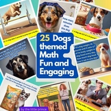 Preview of Math Activity | 25 Dogs themed math , with realistic images