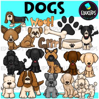Preview of Dogs Clip Art Set {Educlips Clipart}