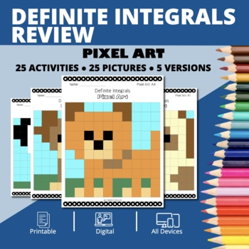 Preview of Dogs: Definite Integrals REVIEW Pixel Art Activity