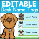 Dogs Editable Name Desk Tags