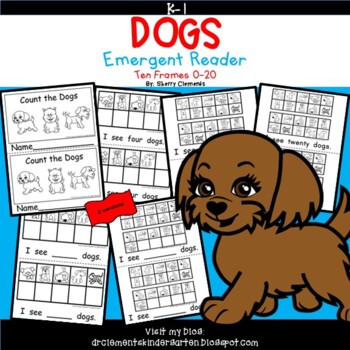 Preview of Dogs Emergent Reader Ten Frames to 20 | Pets