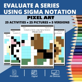 Preview of Dogs: Evaluate a Series using Sigma Notation Pixel Art Activity