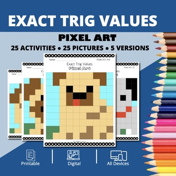 Preview of Dogs: Exact Trig Values Pixel Art Activity