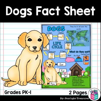 Preview of Dogs Fact Sheet for Early Readers - Animal Study