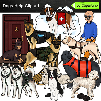 Preview of Dogs Help Clip art