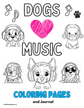 Preview of Dogs Love Music Coloring Book and Journal