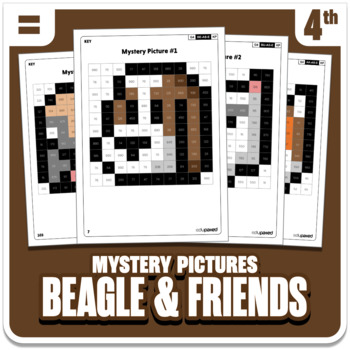 Dogs Math Mystery Pictures | 4th Grade Operations | Beagle & Friends