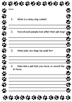 Preview of Dogs poem and inference worksheet