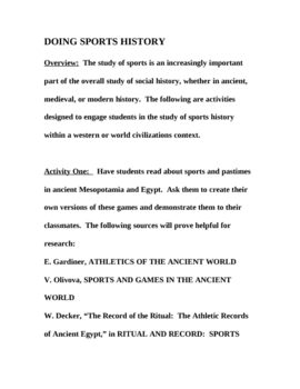 sports history dissertation