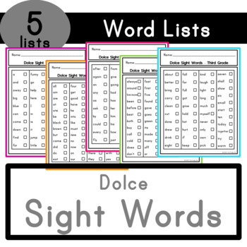 Preview of Dolce Sight Words - Word Lists