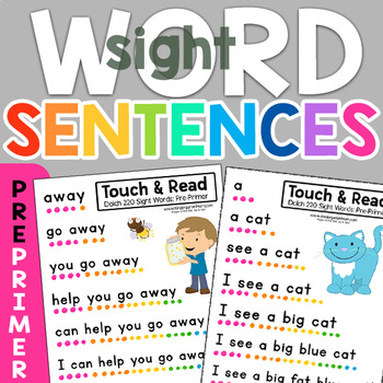 Preview of Dolch 220 PrePrimer Sight Word Sentences