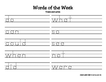 Dolch 220 Sight Word Tracing Sheets - 10 Words by FIRST grade is a HOOT