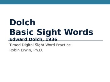 Preview of Dolch Basic Sight Words