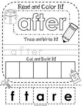 dolch first grade read trace write and build a word