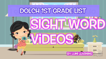 Preview of Dolch 1st Grade Sight Word Videos (all 41): Teach Spelling, Meaning, & More