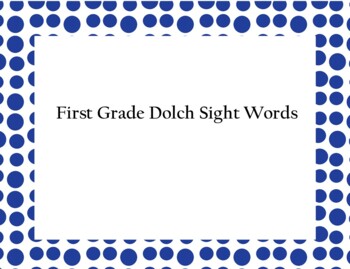 Preview of Dolch First Grade Sight Words Fitness Movement